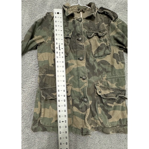 Free People Not Your Brothers Military Jacket Coat Camo Size XS - Picture 5 of 7